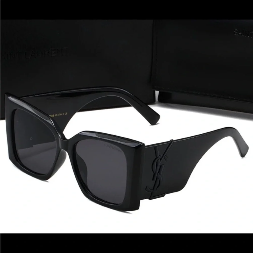 Saint Laurent Glossy Black Sunglasses - Picture 1 of 7